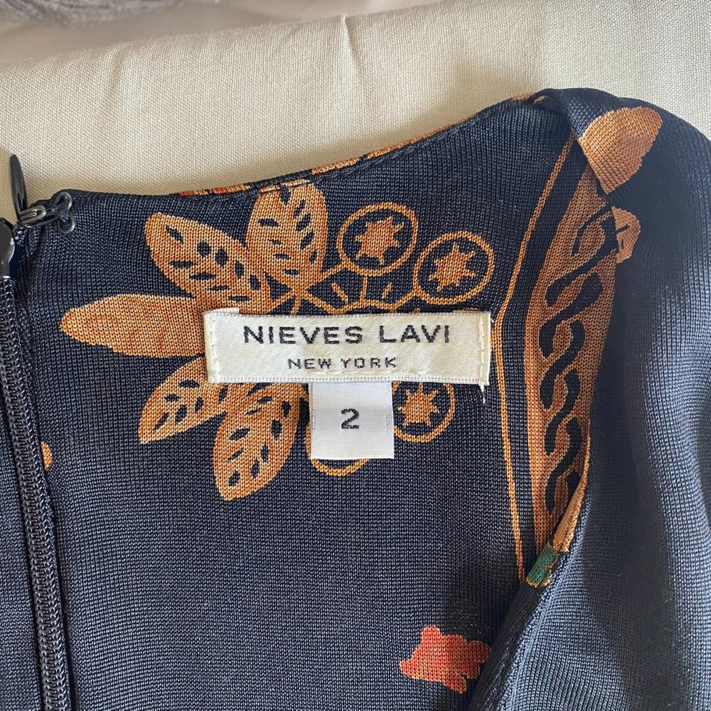 NIEVES LAVI | Silk Long Sleeve Dress | Size 2 - Picture 5 of 6